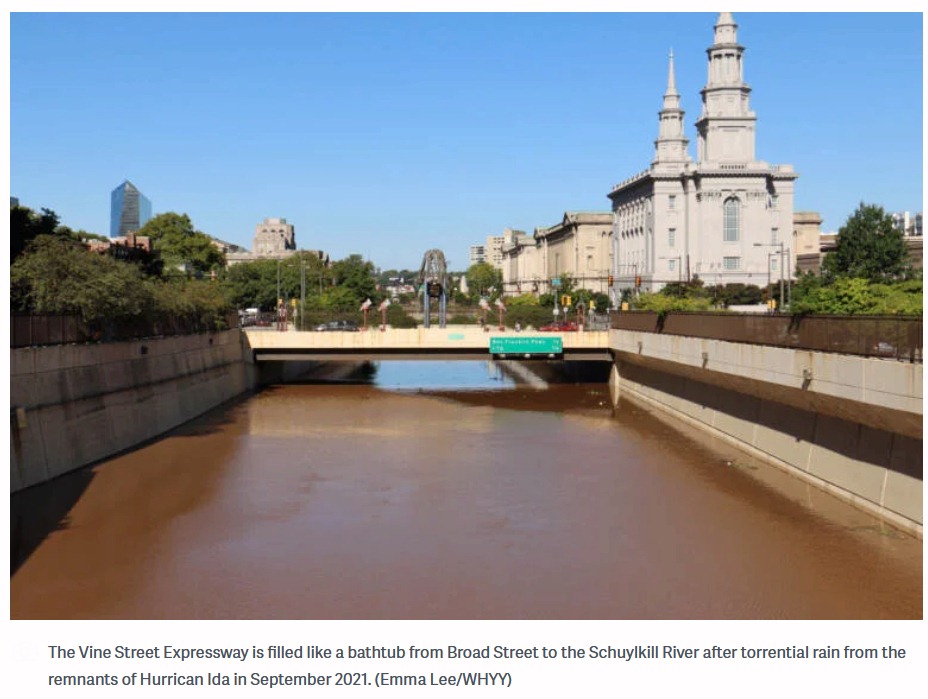 Vine Street Expressway Flooded